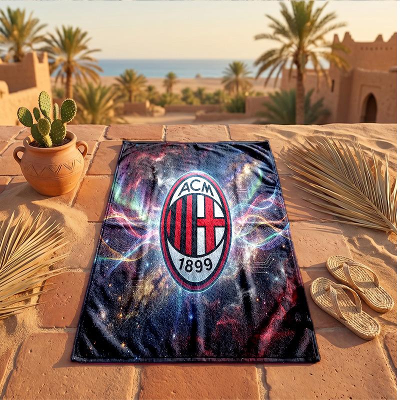 Asciugamano da Spiaggia in Microfibra con Stampa AC Milan Asciugatura Rapida Assorbente Grande Asciugamano per Spiaggia Nuoto Viaggio