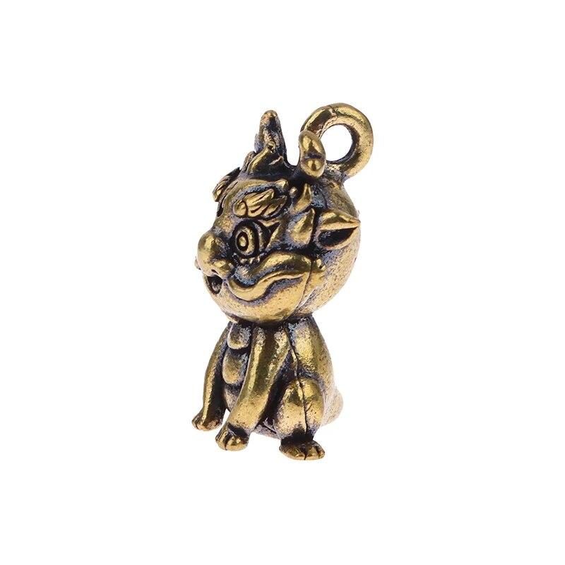 Vintage Statue Figurine Wealth Brass Decor Prosperity Chinese Style Ornament Dragon Luck Animal Mini Home Accessories Gift