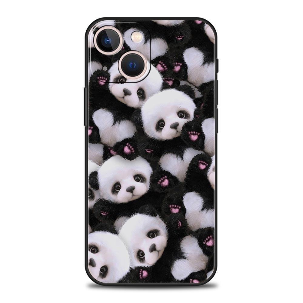 Baby Panda Phone Case Cover for iPhone 17 16 15 14 13 12 Pro Max 11 Pro Max 17 AIR Plus Shockproof Soft TPU Shell Fundas Capas