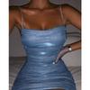 Fashion Pleated Hip-wrapped Suspender Dress Women Sexy Nightclub Sleeveless Backless Mini Short Party Dress Bodycon Elegant Slim Casual Clothing