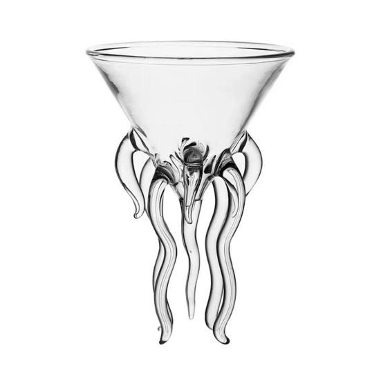 Octopus Shaped Cocktail Glass Unique Stemmed Goblet for Wine Juice Creative Highball Cup