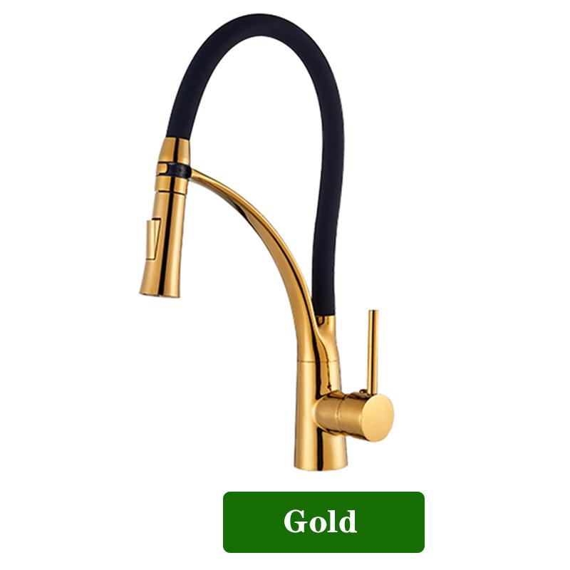 Kitchen Faucet Swivel Pull Down Black Hose Kitchen Sink Faucet Sink Tap Mounted Deck Bathroom Hot And Cold Water Mixer Crane