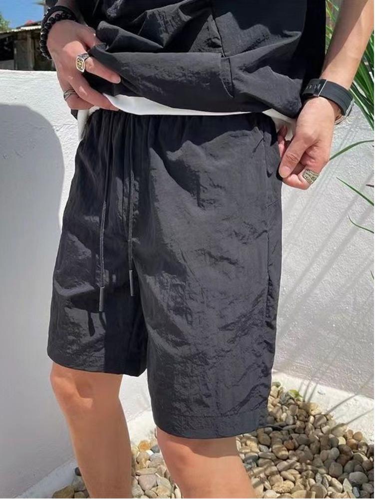Men Summer Tracksuit Shorts Set Hooded T Shirt Zipped + Matching Shorts Solid Cargo Large Size Casual Suit