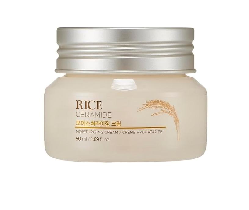 The Face Shop Rice & Ceramide Moisturizing Cream with Rice Extracts for Skin Brightening, Korean skin care products 50ml