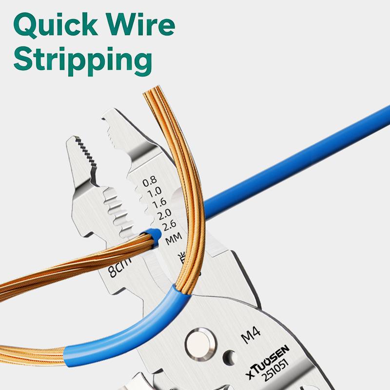 Foldable Wire Stripping Pliers Voltage Testing Cable Cutting Crimping Pliers Multifunctional Wire Stripper Electrician Pliers
