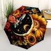 Blumenmondnacht Schirm, Tragbarer 3-fach Schirm für Damen & Herren, Weihnachtsgeschenk ES74