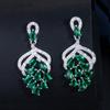 WWJ Shiny Zircon Hanging Earrings Prom Jewelry for Women