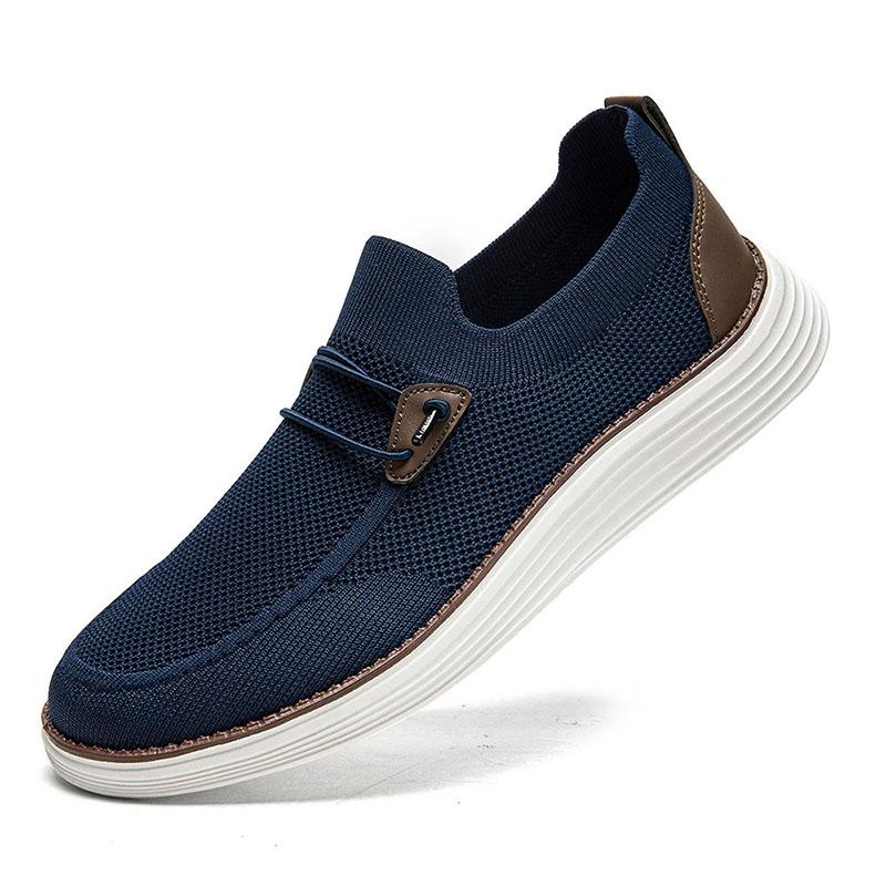 

мода Fujeak 2024 Новые уличные повседневные кроссовки Легкие для бега и джоггинга Повседневная спортивная мужская обувь Нескользящие лоферы Обувь для хайкинга Большой размер 46 темно-синий