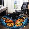 1pc Butterfly Night Office Round Area Rug, Indoor Mat Suitable ForOffice, Under Office Chairs Bedroom Living Room Home Decor, Room Deco D067