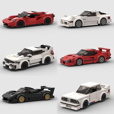 MOC Classical Speed Old Car City Super Racer Model Building Blocks Technical Sports Racing Vehicle Bricks Christmas Gift Kid Toy