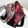 Silk scarf premium herringbone pattern double-sided printed square scarf 91 autumn and winter decorative gift high-end scarf silk scarf gift