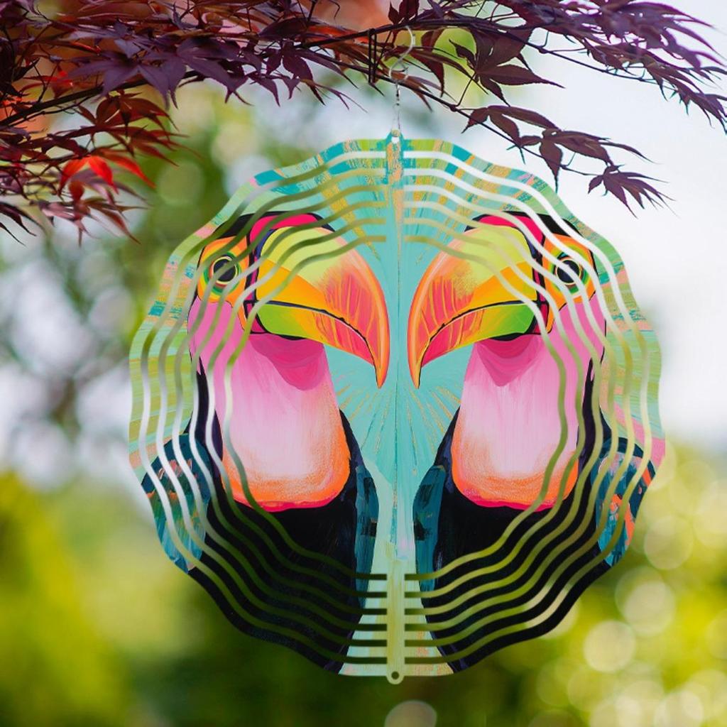 Hanging Wind Chime 25.4cm for Outdoor Garden Decor Spring Summer Dynamic Art Design 360 Rotating Hook No Electricity