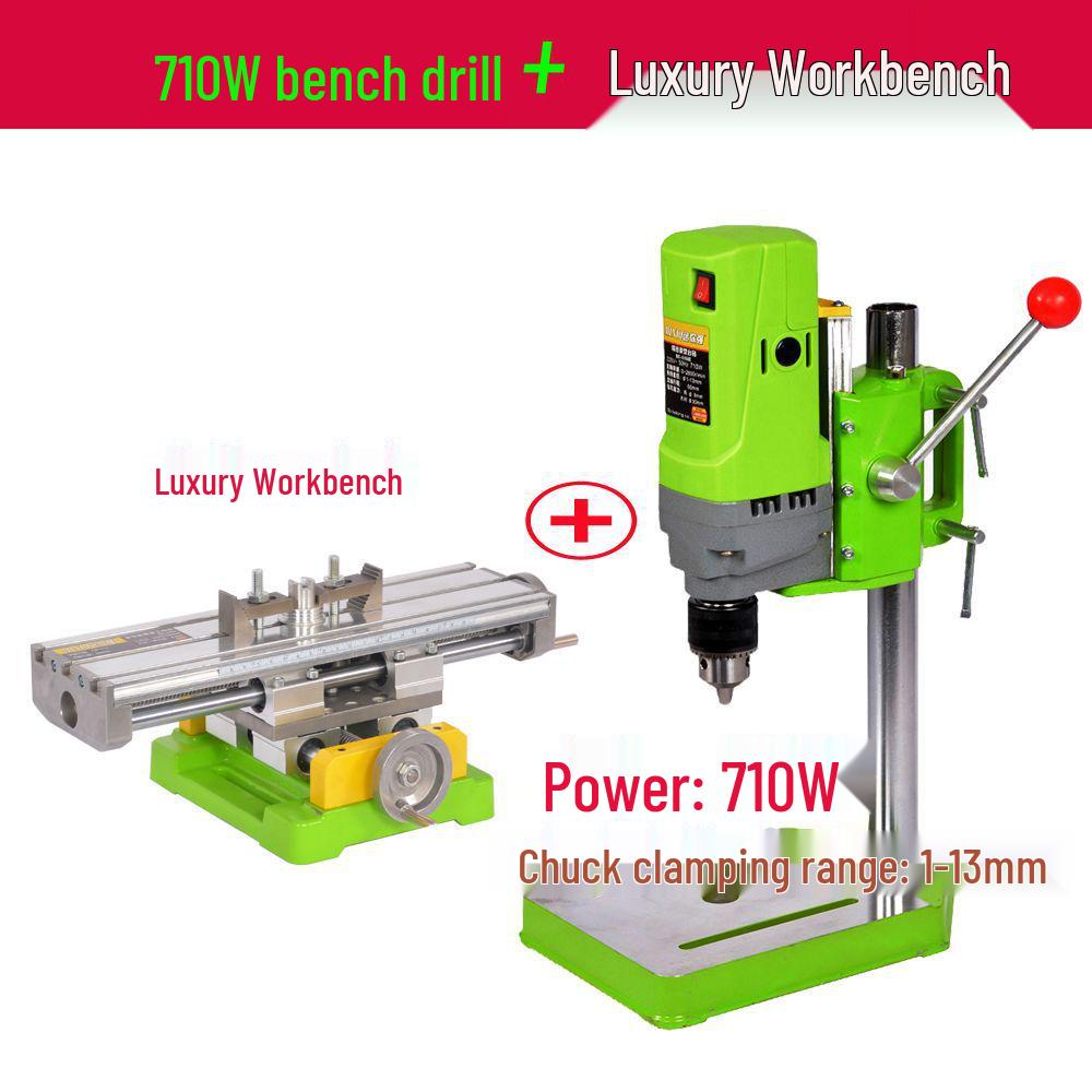 Compact Multi-Functional Precision Bench Drill for Woodworking and Crafts