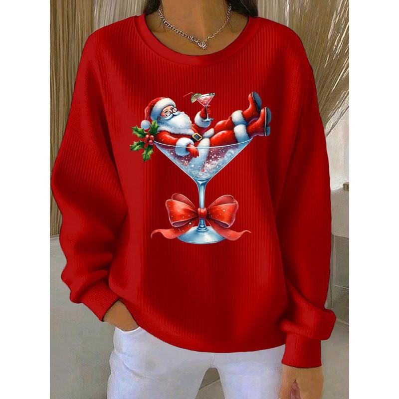 Christmas 3D Print Pullover Hoodie Womens Streetwear Loose Fit