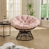 Ergonomic Wicker Papasan Chair, 360 degrees Swivel Indoor Outdoor with Soft Thick Cushion, Ideal for Living Room