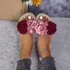 Modische Damen-Slipper, mehrfarbig, mit großem Blumenmuster, ideal für Studenten, Urlaub und Strand. Leicht, rutschfest und strapazierfähig.