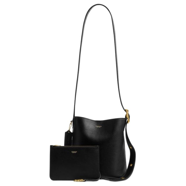 Coach Bleecker 21 Detachable Zipper Bag Leather Bucket Bag Women Bags Black CCX07-B4BK