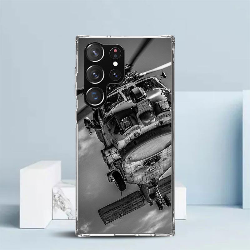 Military Aircraft Warship Fighter Phone Case For Samsung Galaxy S24 S25 Edge S26 Ultra S22 S23 Plus S21 + S20 FE Soft TPU Back C