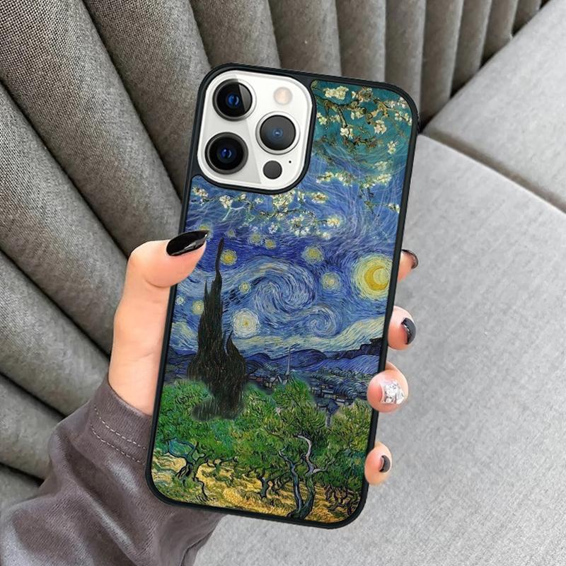 Van Gogh Starry Night Phone Case For iPhone 17 Air 16 16e 15 13 14 Pro Max 11 12 Plus 2022 MAX Shell Cover coque