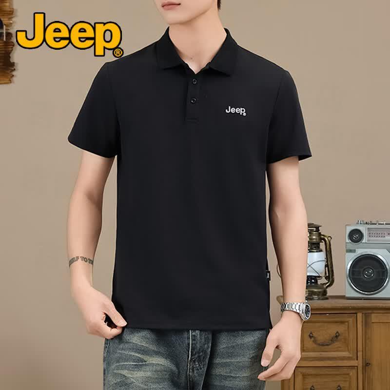 Jeep Men's Wrinkle-Resistant Ice Silk Polo Shirt