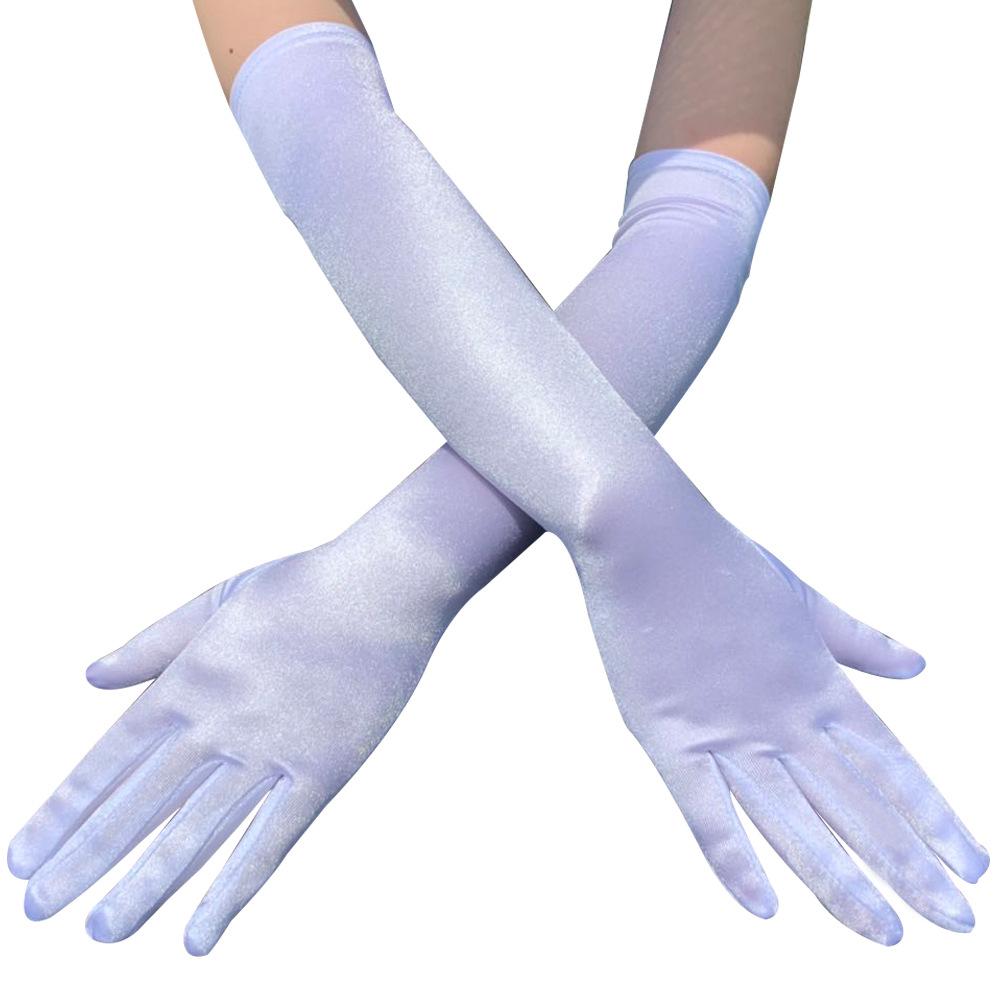 Vintage Ball Polyamide Tin Gloves Women's Satin Gloves Sunblock Show Show Long Gloves