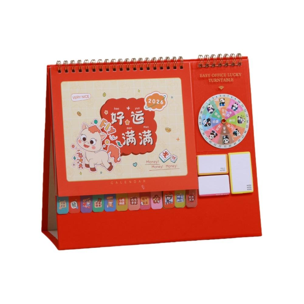 Coil Binding 2026 Desk Calendar Month Date Display Standing Flip Calendar Daily Planning