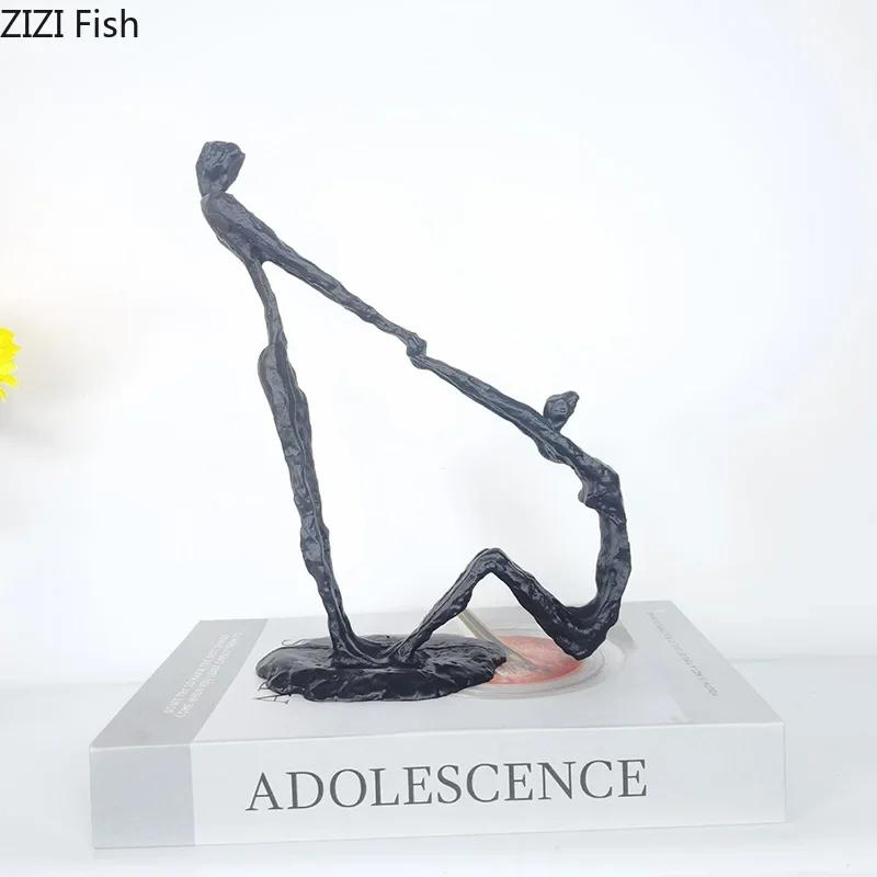 Double Figures Dancer Statue Desk Decoration Modern Crafts Ornaments Abstract Character Metal Sculpture Room Aesthetic Decor
