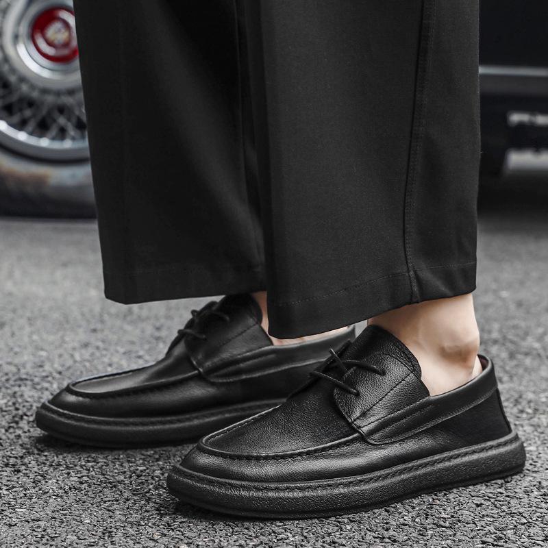 

Мужские туфли весна-лето британские деловые кожаные туфли кожаные дышащие клетчатые удобные свадебные туфли для жениха 24310-J 44 чёрный