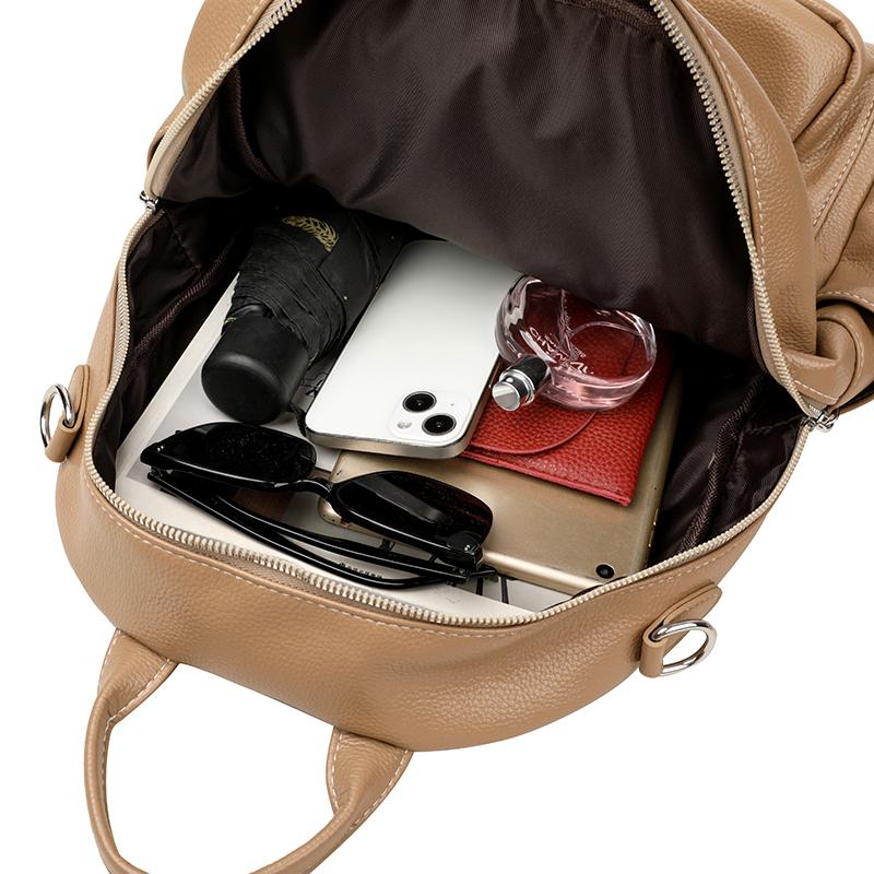 Women's Soft Leather Backpack Commuter Backpack Multifunctional Shoulder Bag