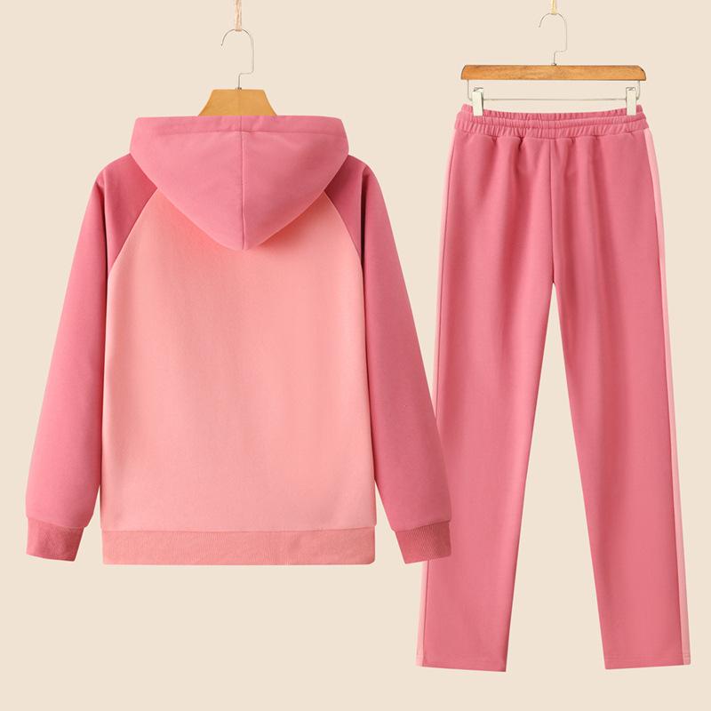Women's Trendy Casual Suit: 2025 Spring/Autumn Fitness Sportswear with Hooded Sweatshirt & Long Pants.