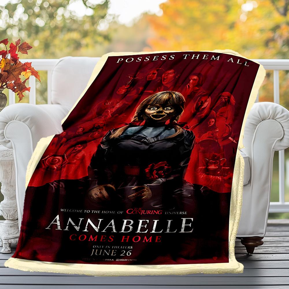 1PC ANNABELLE COMES HOME Outdoor Flannel Blanket Soft Plush Decor for Picnics, camping,Bedroom, Playroom, Office1223A