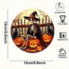 2D flat acrylic Halloween decoration - witch hat skull and pumpkin crow design, scary window decoration for home, bar, office
