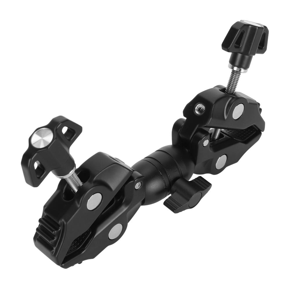 Dual Ball Camera Mount Clamp Aluminum Alloy 360 Degree Rotation Bike Motorcycle Stick Pole Double Ball Head Adapter for