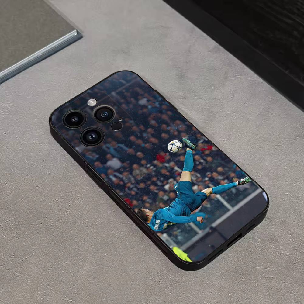 R-Ronaldo Cool CR7 Football Phone Case For iPhone 16,15,14,13,12,11 Plus,Pro Max,XS,X,XR,SE,Mini,8,7,Soft Silicone Black Cover