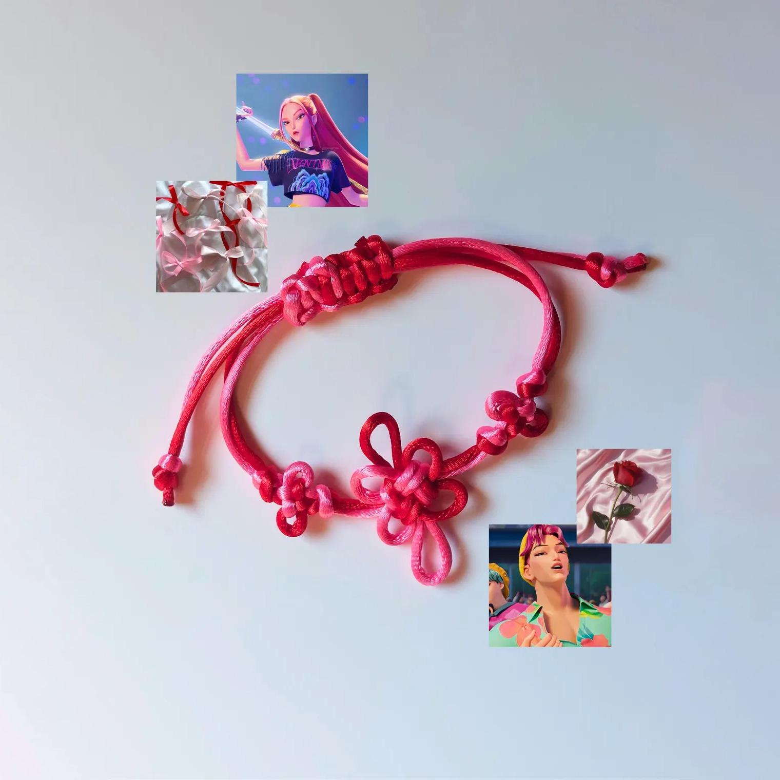 

K-pop Охотники на демонов Руми Косплей Аксессуары Китайский узел Плетеный браслет HUNTR/X Айдол Мира Зои Браслет дружбы Подарки для вечеринки One Size