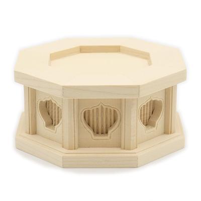 Kurita's Specialty Buddhist Statue [Wood Carving Buddhist Altar] Octagonal Base for 2.0 Sun (W10cm, D10cm, H5cm) Made of Cypress Wood 19430