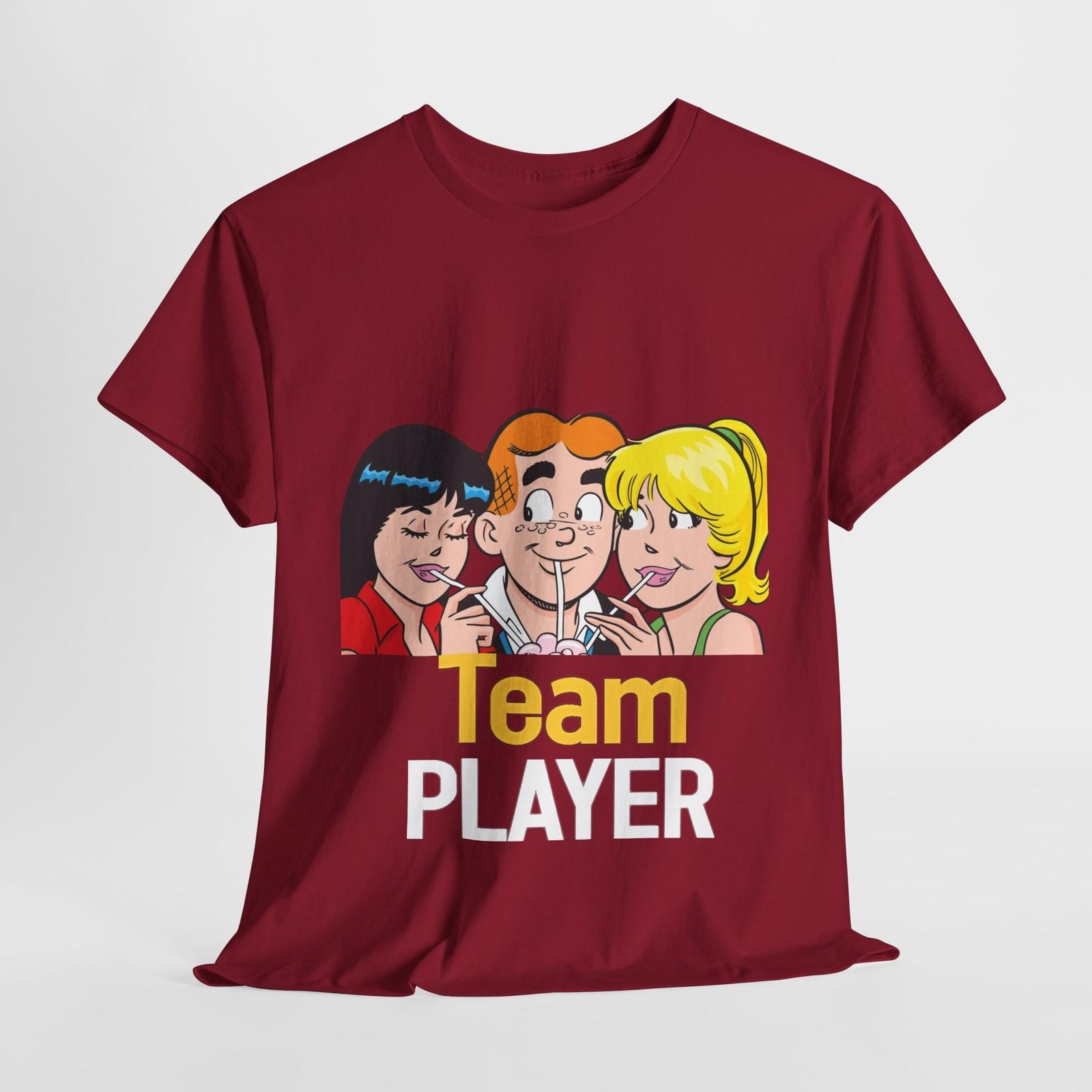 Team Player Tee, Funny Archie, Betty and Veronica T-Shirt Mens Womens Tees Top, Archie Comics Tee S