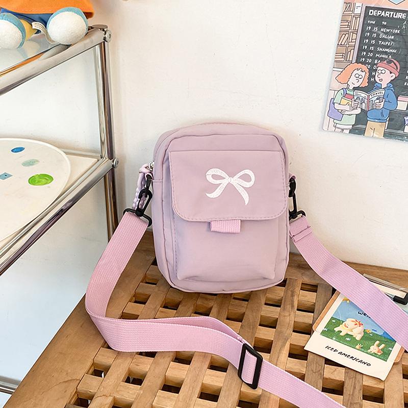 Women Bow Fashion Shoulder Bag Adjustable Strap Trendy Crossbody Bag Solid Color Daily Sports Messenger Bag Purses And Handbags