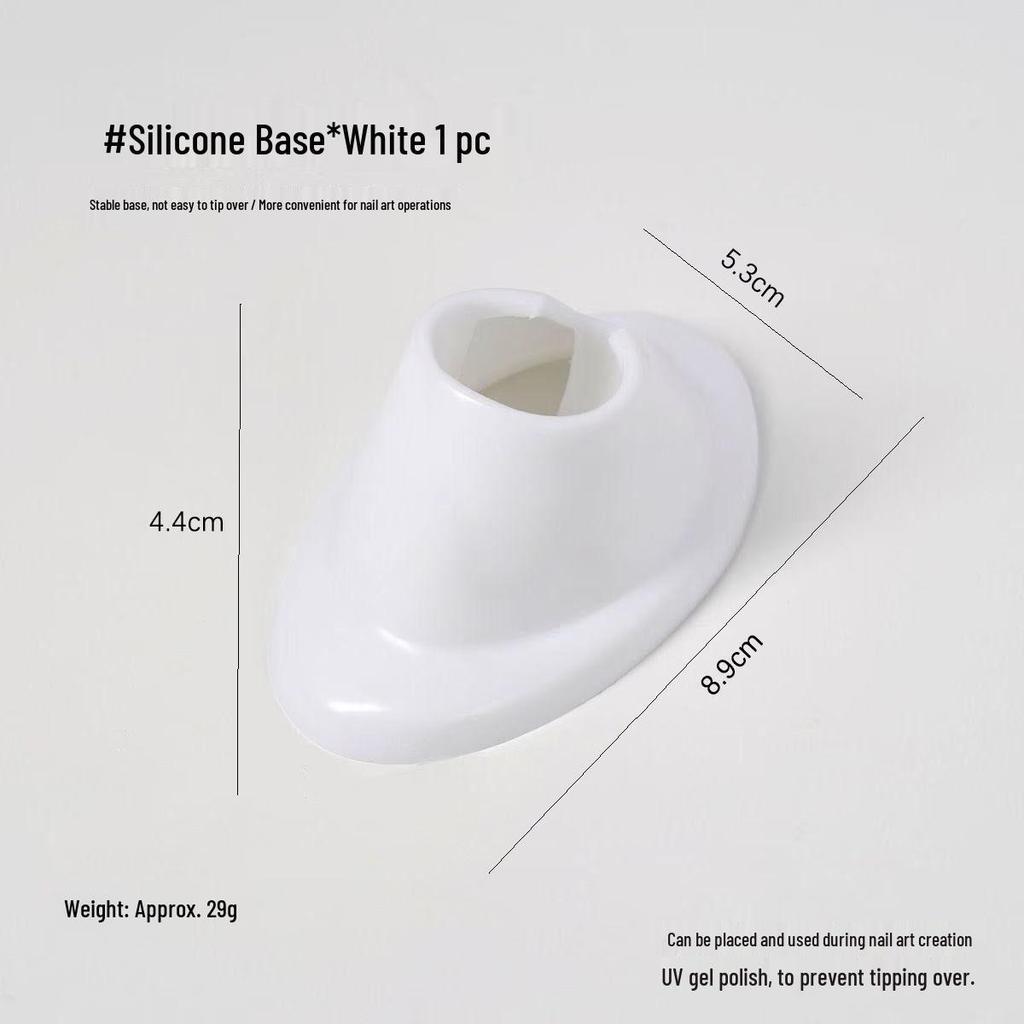 Silicone Nail Polish Holder & Stand - Pink/White Nail Art Tool