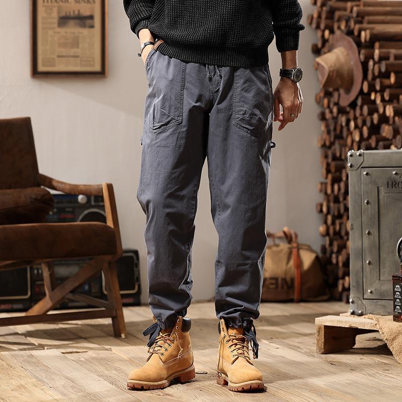 Men's Overalls High-end Ruffian Handsome Men's Pants Wear-resistant Idle Men's High-end Pants Trendy High Street Men's Loose Trousers