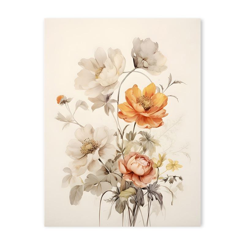 Poster Print Artă de Perete Plantă Florală Vintage Pictură pe Pânză Floare Scandinavă Modernă Estetică Decor Acasă pentru Camera de Zi Nordică