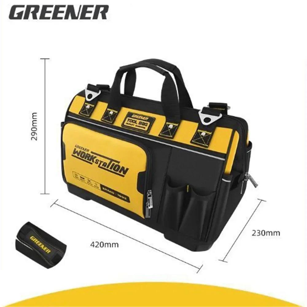 

GREENER 1680D Heavy Duty Tool Bag with Shoulder Strap for Electrician Tool Organizer Pouch Man Gift