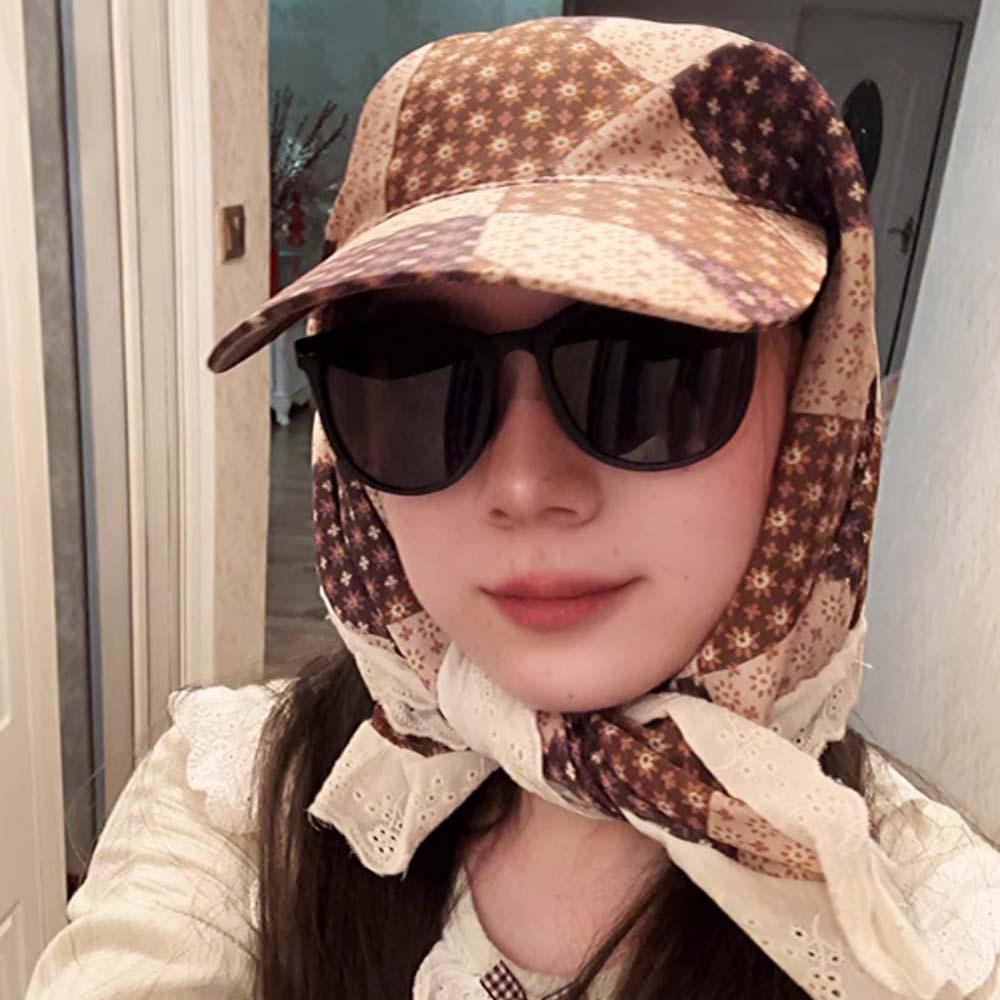 Leopard Print Scarf Peaked Cap Floral Strappy Bandana Cap Driving Triangle Headscarf Hat  Camping