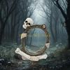 KX4B Gothic Skeleton Frame Resin Ornament Skull Picture Frame Decoration For Holiday