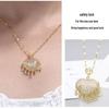 White Agate Ruyi Ping'an Lock Necklace, Chinese Style Clavicle Chain with Long Life Lock Pendant for Women