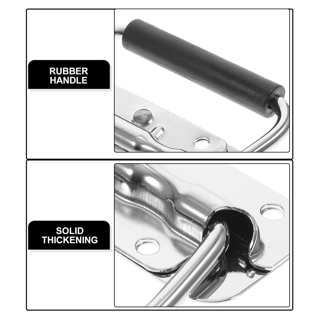 4Pcs Cupboard Folding Handle Door Knobs Spring Loaded Drop Stainless Steel Cabinet Handles Silver Black Door Handle For Box