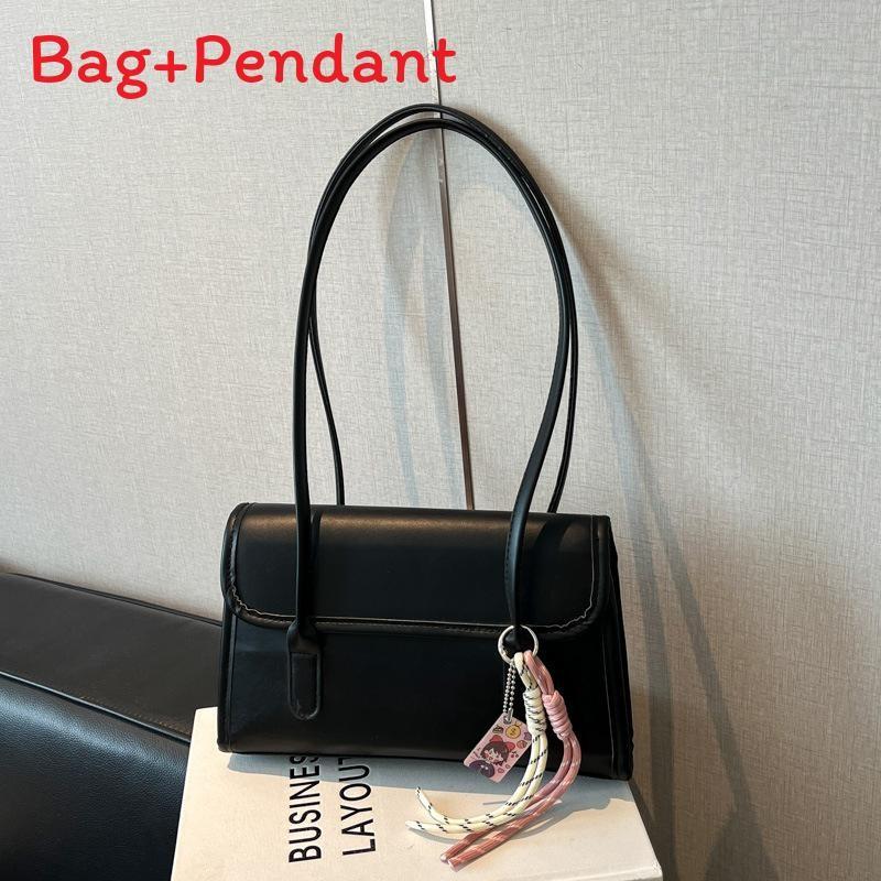 Pu Handbag Stylish Shoulder Bag With Solid Color Design For Casual Street