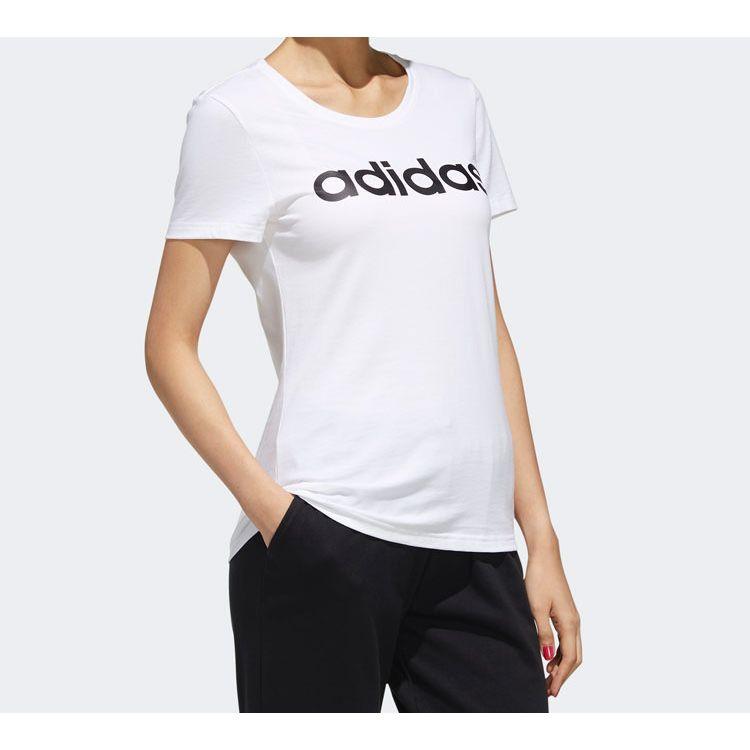Adidas Neo Essential Logo Tee Women Tops White FP7873
