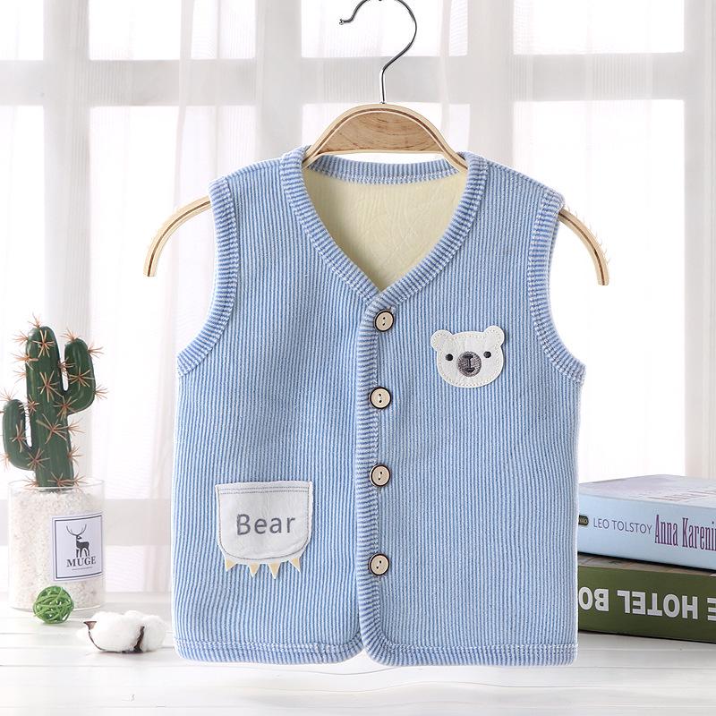 Jingqi Fleece Lined Sleeveless Vest for Boys and Girls - Warm Autumn/Winter Infant Waistcoat