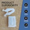 20 PCS Universal Car Fastener Clips, Nylon Elasticity Center Console Clips, Radio DVD Dash Panel Clips, White, Plastic, U-Shape, Flat or Round Head,